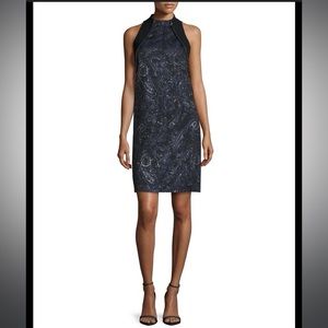 NWT Carmen Marc Valvo Sleeveless Beaded Paisley Cocktail Dress Size 4
